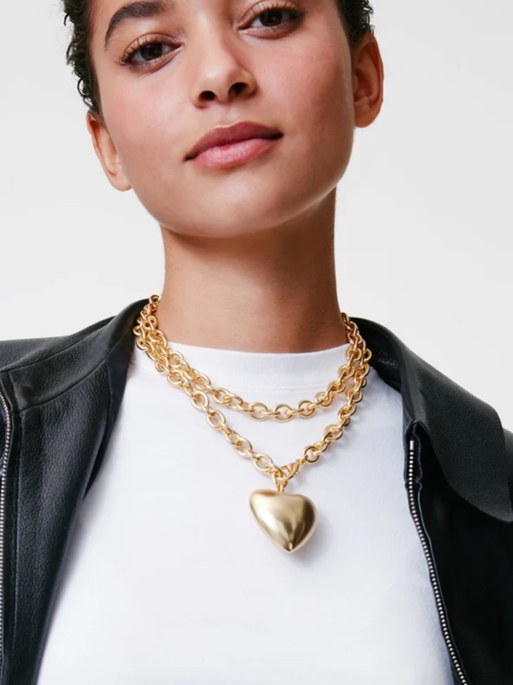 NWOT Roxanne assoulin puffy hearGold Heart shinny gold